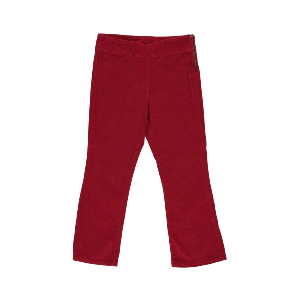 Free People Corduroy‎ Pants Women's Medium Red Side Zip Flare Stretch